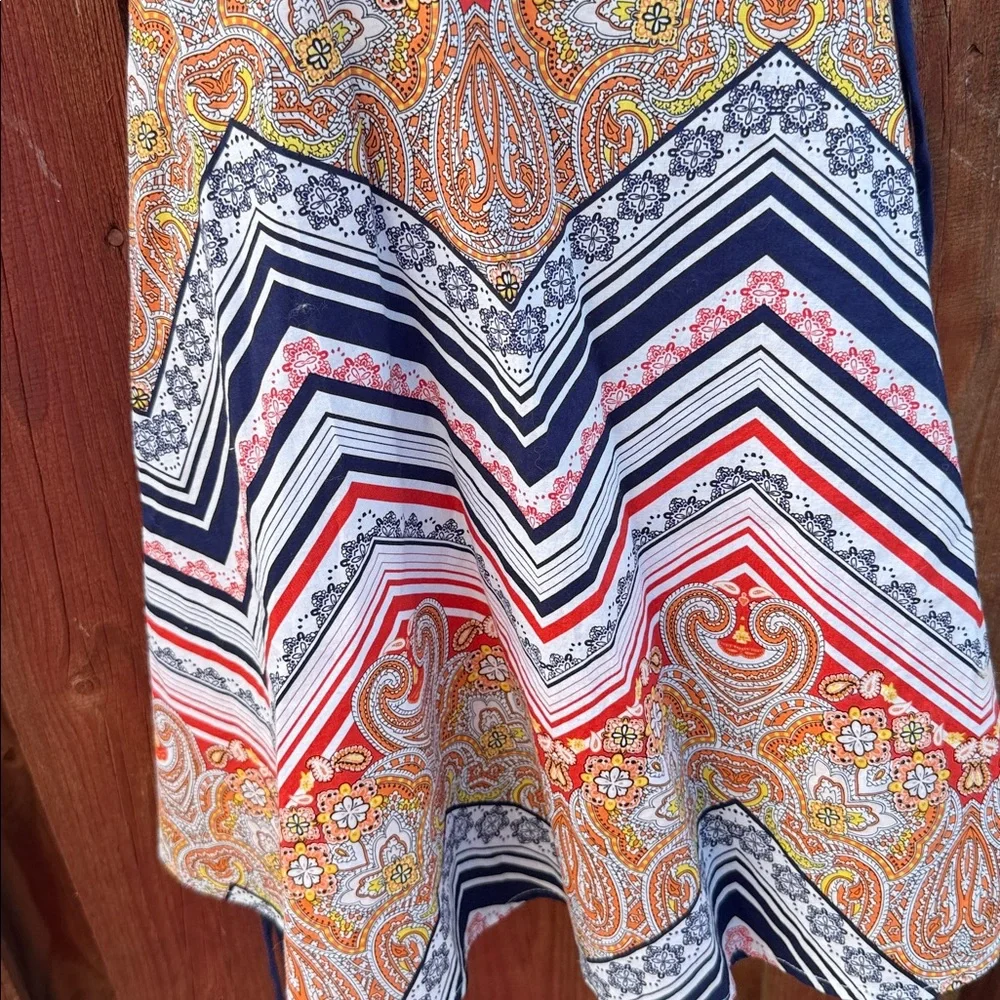 R Wish Girls Paisley & Chevron Printed Skater Dress — Size XL (14/16)
